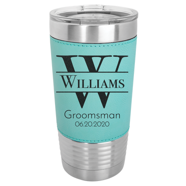 Personalized 20oz Leatherette Groomsmen Tumbler Gift